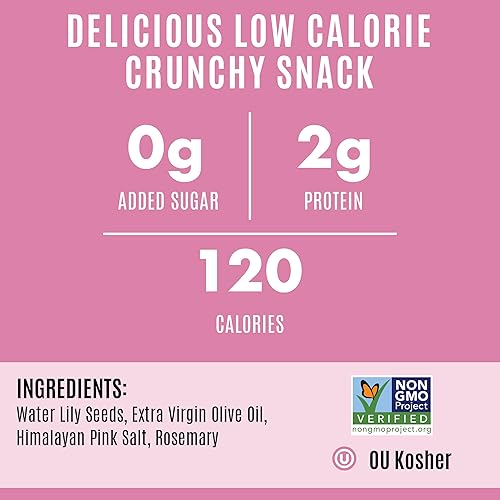 Miniatura 6 de AshaPops Semillas de lirio de agua con sal rosa del Himalaya, sin gluten, veganas, paleo, Kosher OU, sin nueces, sin soja, 1 onza (paquete de 6)