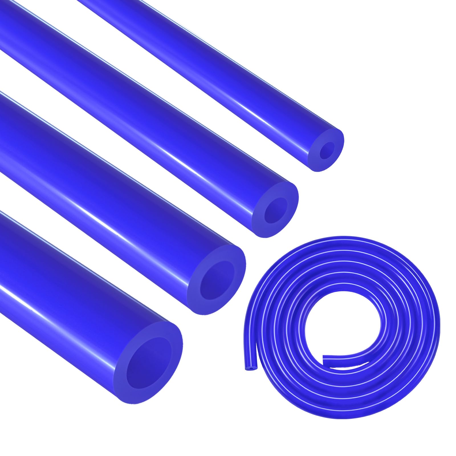 EVIL ENERGY 5/32 1/4 5/16 3/8 Silicone Vacuum Tubing Hose Line Kit 5FT 4PCS 130PSI Max Pressure Blue (4mm 6mm 8mm 10mm)