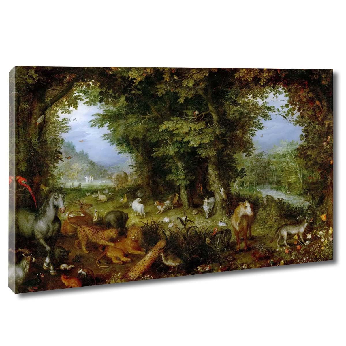 Ltt-Ydd-Ccl Pieter Bruegel il paradiso terrestre - Quadro su tela vintage per soggiorno, decorazione della casa, decorazione da parete, arte da parete, facile da appendere (incorniciata, 20 x 30 cm)