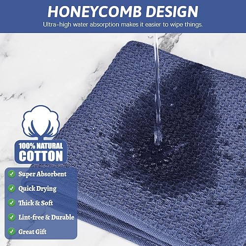 Miniatura 4 de Nialnant Trapos de cocina 100% algodón, paquete de 6 toallas de cocina de tejido gofre, paños de cocina de secado rápido para lavar platos de 12 x
