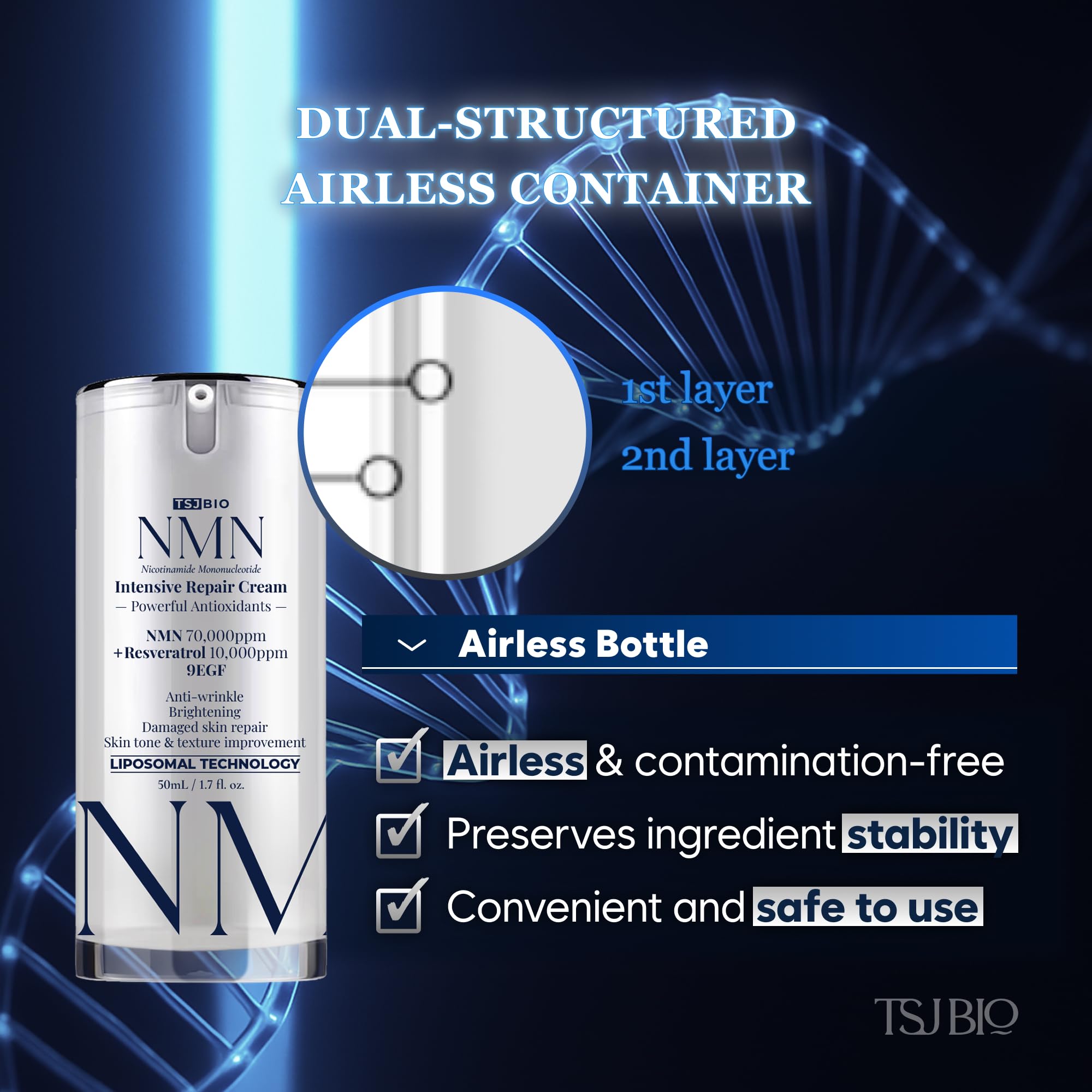 クリニック9RU IRONING FACIAL CREAM (NMN+) 30g Amazon.com: TSJ Bio NMN Intensive Renewal Cream - Luxurious Night
