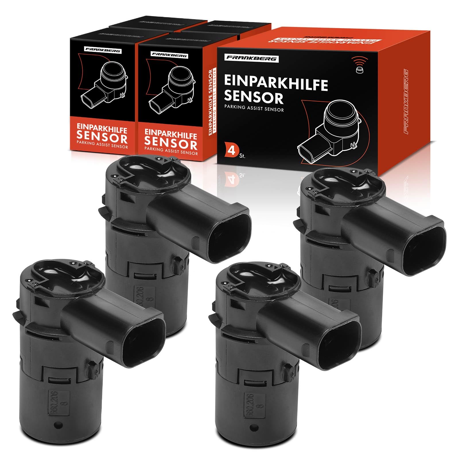 Frankberg 4 sensori di parcheggio anteriori e posteriori 66200306567 | Compatibile con: Serie 6 Cabrio E64, X5 E53, M.i.n.i decappottabile R52, Serie 5 E39, Serie 5 Touring E39