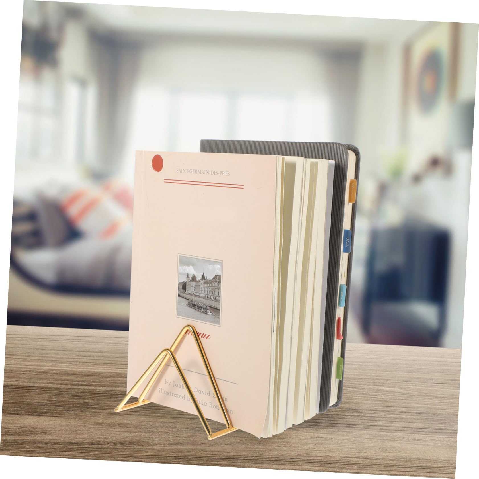 PRETYZOOM Supporto Per Libri Da Scrivania in Metallo Da 5 Pezzi Per Esposizione Porta Riviste Fermalibri Da Tavolo Per Ufficio Multifunzionale