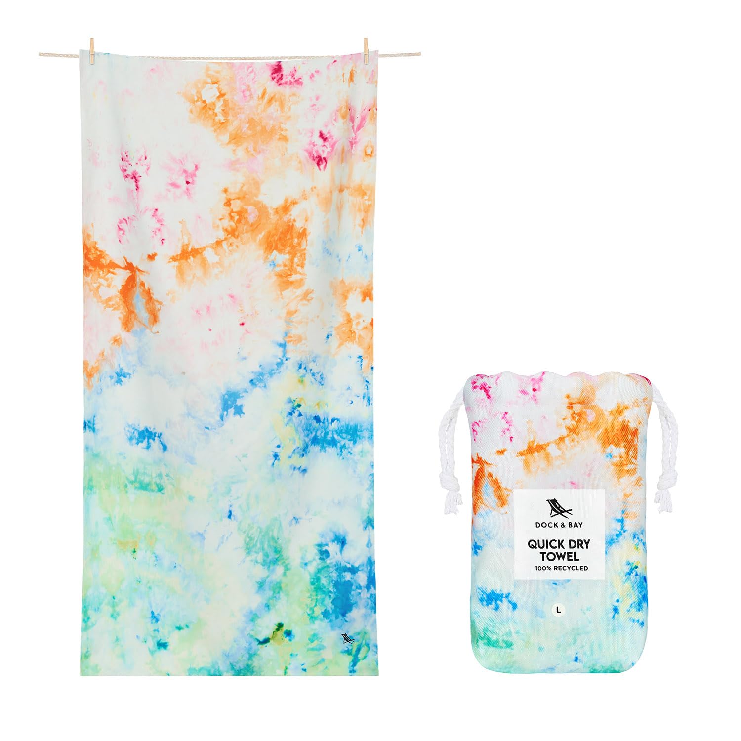 Dock & Bay Quick Dry Beach Towel - Sunset Splash, Large โ image 1