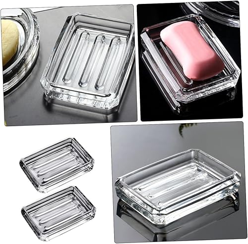 Miniatura 3 de NOLITOY 2pcs Box Soap Box Sink Sponge Holder Sponge Sink Holder Clear Soap Holder Dish for Bar Soap Shower Soap Holder Shower Soap Container Glass