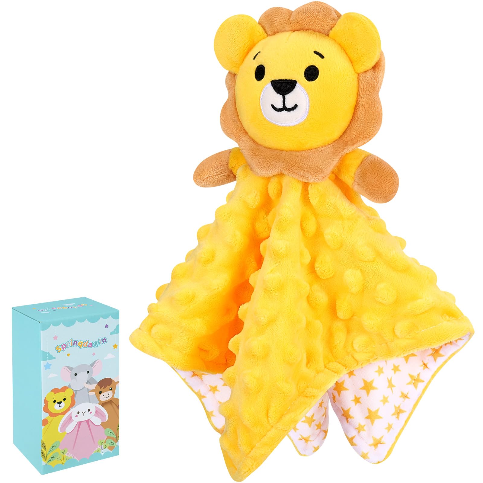 Lion Plush Baby Comforters Blanket Plush Cuddly Toy Comforter Cuddle Blanket Animal Snuggle Toy Comforters Infant Gift for Mom, Lion Toys Loveys Newborn Soft Touch Toddler Boys Girls — image 1