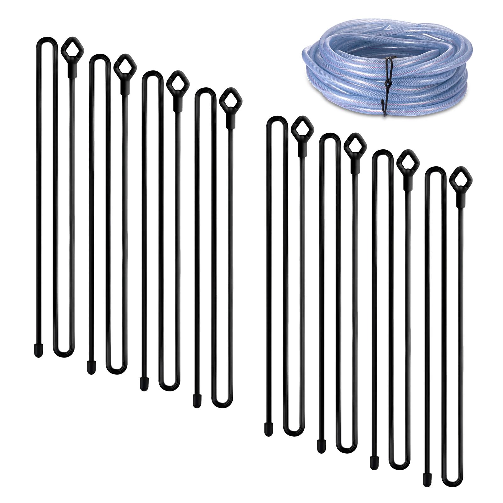OCTOXEQA 8pcs Rubber Twist Ties, 32-Inch Silicone Cable Ties Reusable