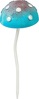 Evergreen Garden 12.5 Inch Glow in The Dark Mushroom Plant Pick | Blue | Décor for Home Garden Patio Yard Deck Balcony Planter