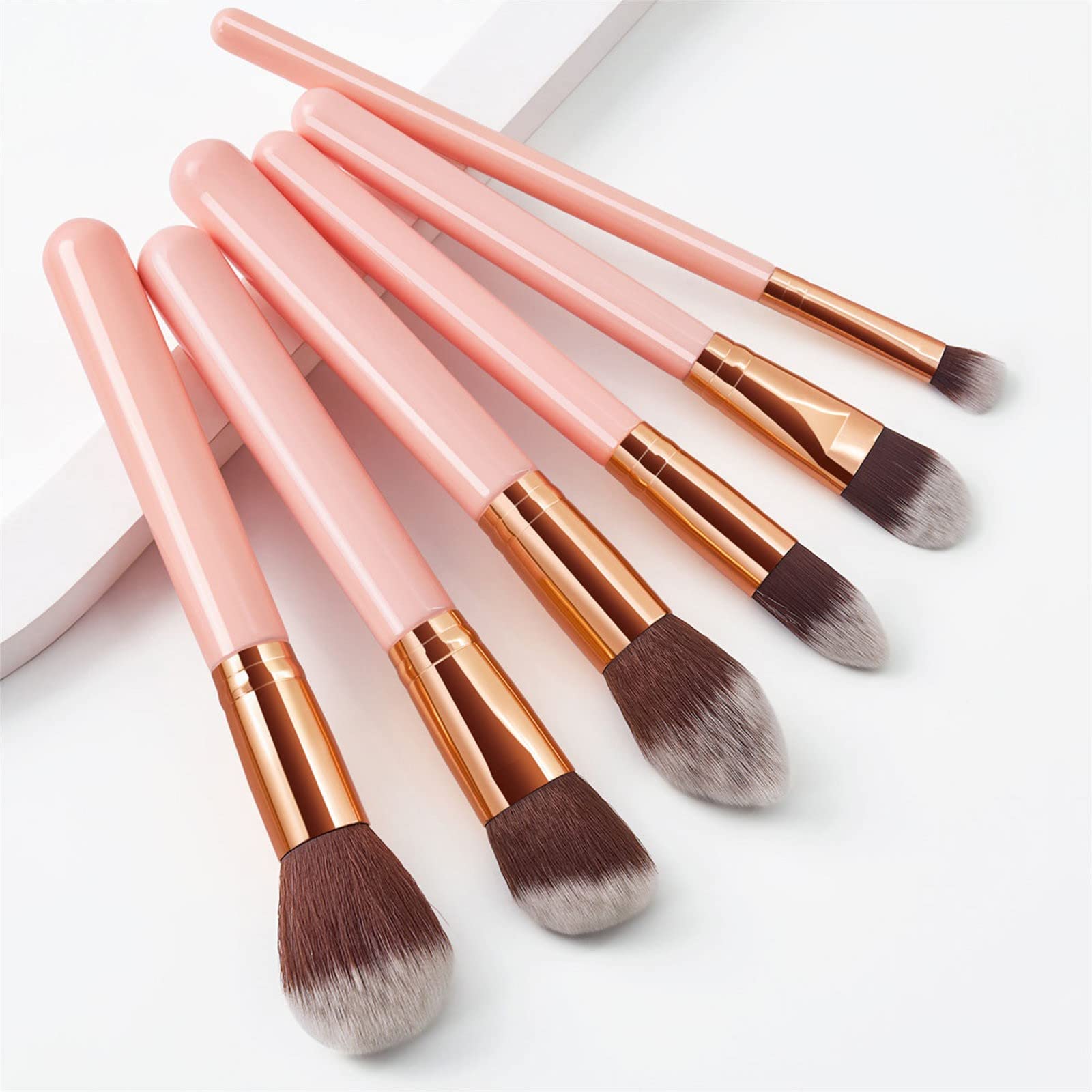 Brocha de maquillaje sintética avanzada, para base de maquillaje, polvos, sombras de ojos, pinceles de maquillaje, cosméticos, para cejas, sombras de ojos, polvos, brillo de labios, paquete de 6 broch