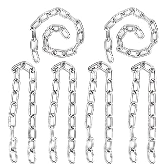 6 Pack 1/4 x 23 Inch Link Chain, 6mm Heavy Duty 304 Stainless Steel Coil Chain, Trailer Safety Chain for Chain Pulling, Trailer Safety, and Camping