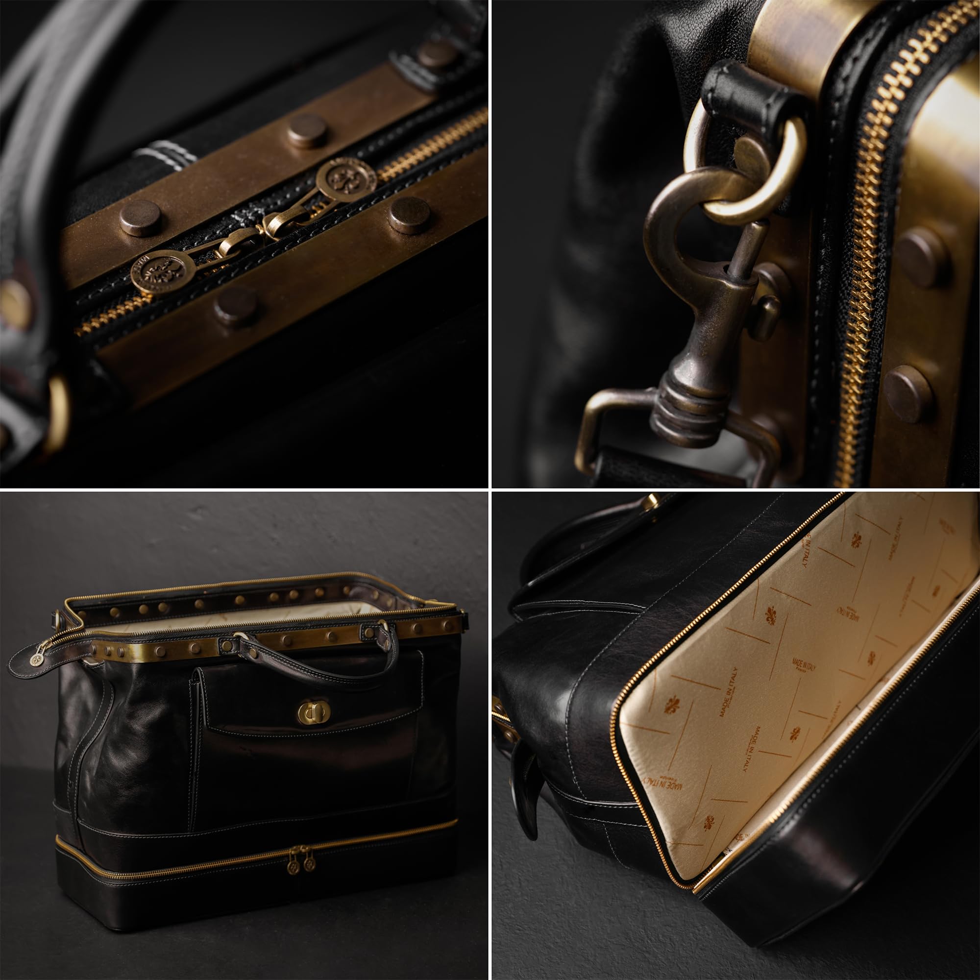 Time Resistance Gladstone - Borsa da medico in pelle, stile vintage