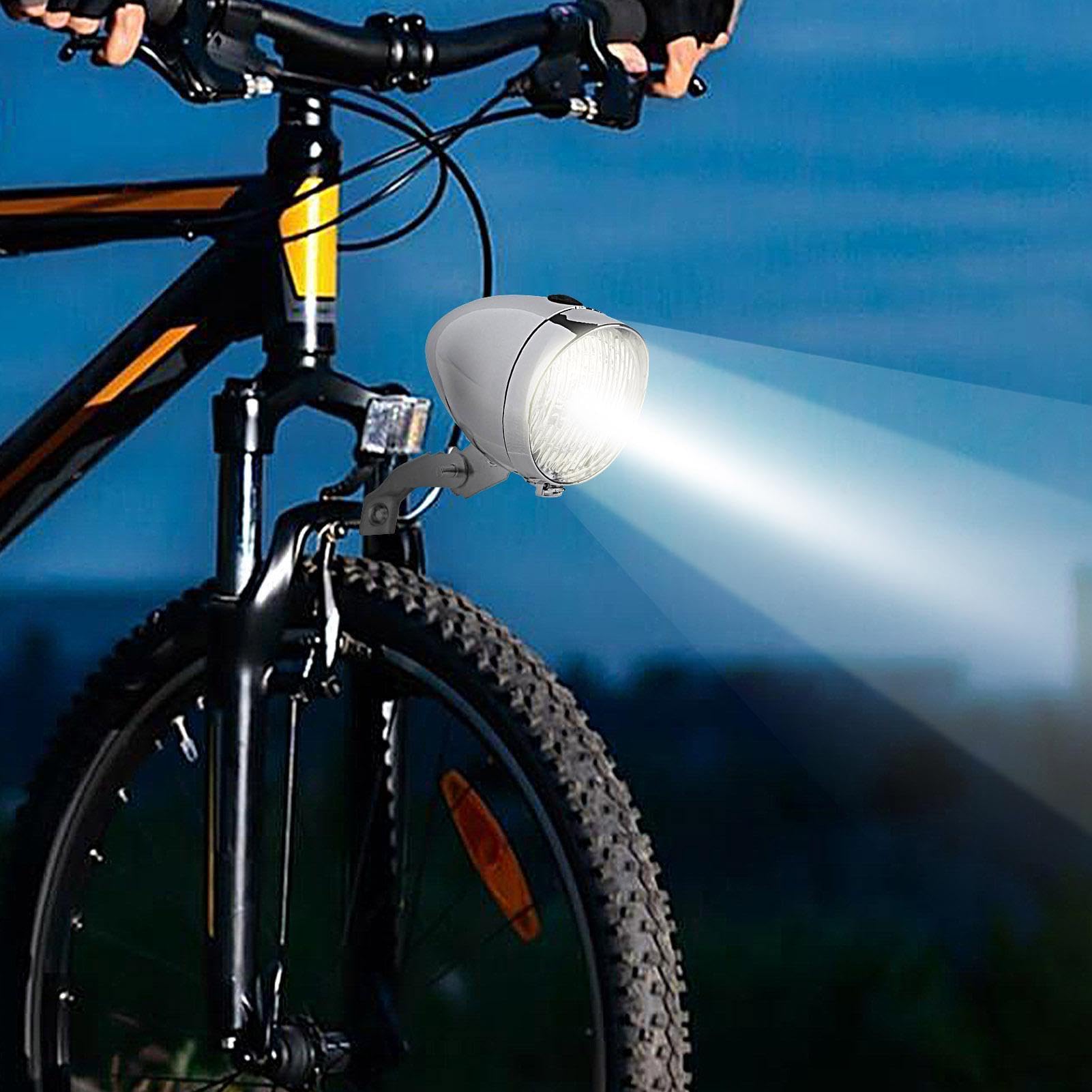 Illuminazione per bicicletta, Lampada Frontale Retro a 3 LED, Strumento Luminoso Impermeabile per la Guida di Notte, Ciclismo, Scooter, Accessorio da Esterno Compatto, Design Facile da Installare