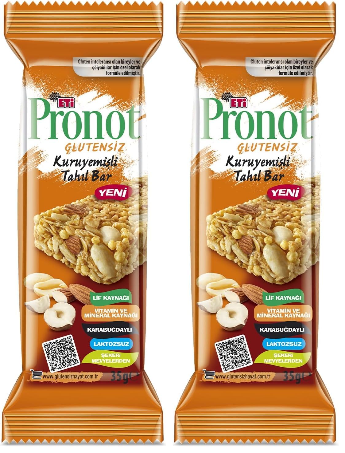Eti Pronot Glutensiz Kuruyemişli Yulaf Bar 35 g (2 paketi)