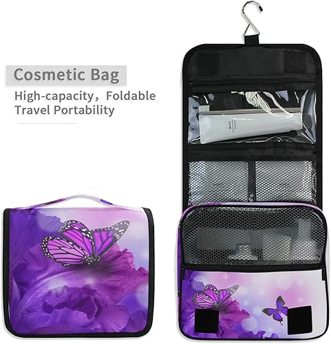 Miniatura 7 de ALAZA Neceser colgante de viaje, bolsa de cosméticos multifunción para cosméticos, bolsa de maquillaje portátil con gancho, bolsa organizadora