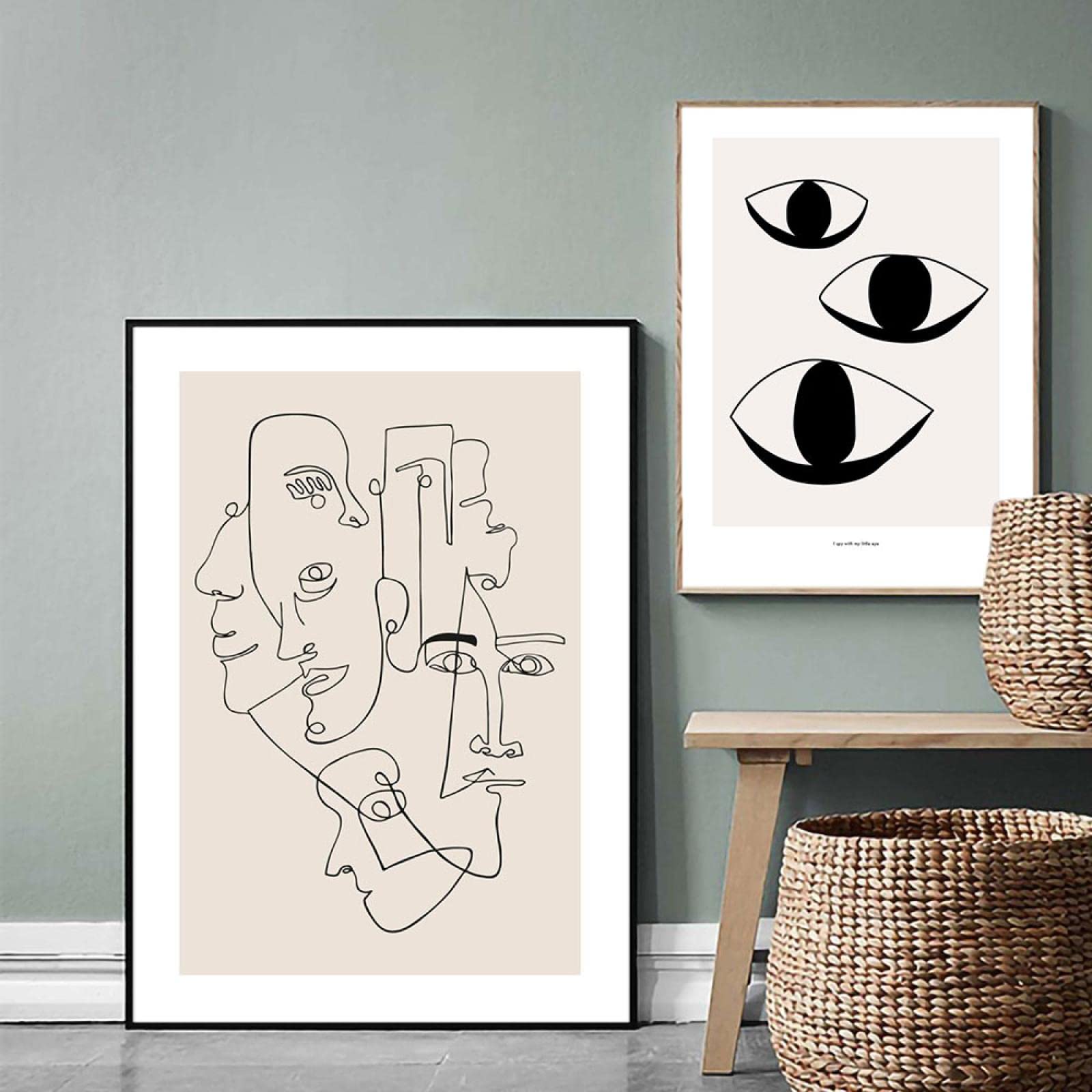 Affiche visages abstraits 60x80cm art moderne sans cadre - 8