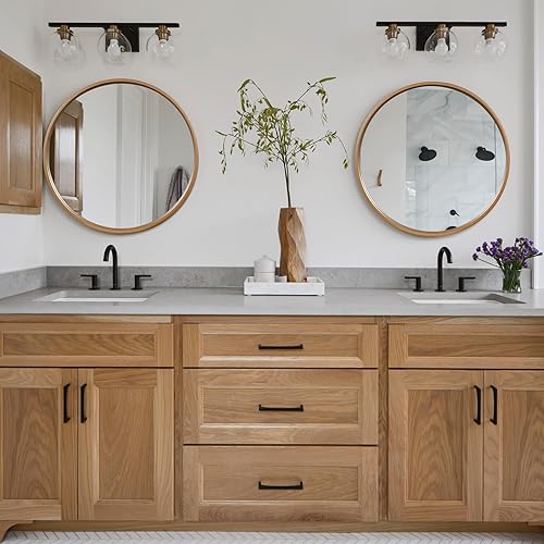 Miniatura 196 de WallBeyond Espejo redondo de madera de 24 pulgadas, espejo de pared circular para baño, espejo de pared redondo para decoración de pared, tocador