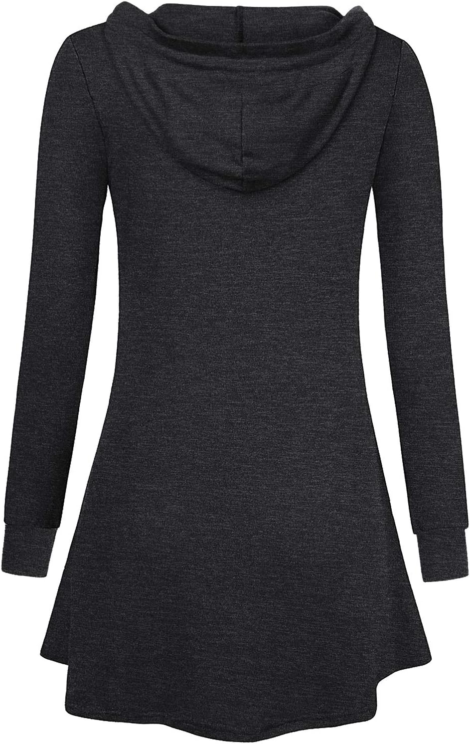 Miusey Womens Zip Up Long Hoodie Jacket Lightweight Tunic Sweatshirt Open Front Cardigan - Image 3