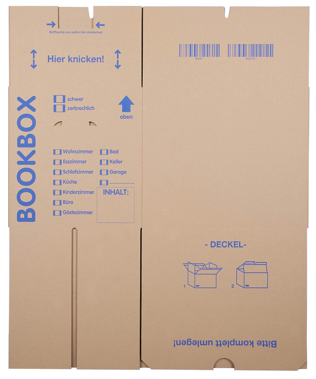 KK Verpackungen Bücherkartons 25 Stück 405x330x353 mm 2-wellig Tragkraft 50 kg Umzugskarton