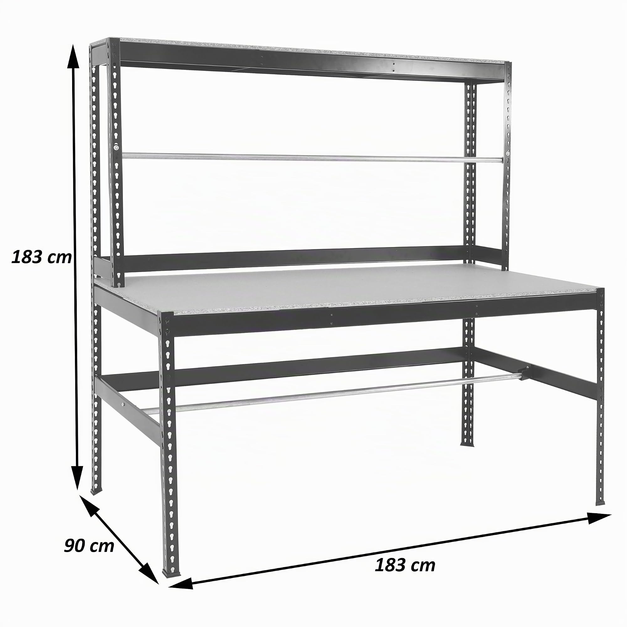 Mendler Packstation HWC-J84 Stahl höhenverstellbar 183x183x90cm, schwarz