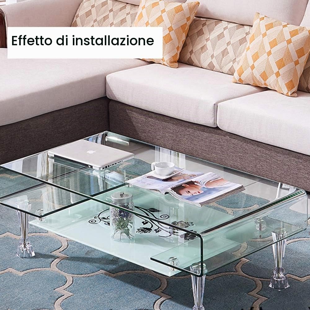 Gambe per mobili Acrilico 4, Gambe di Supporto per Tavolino in Plexiglass Trasparente, Adatte per Mobili TV, Piedini per Armadi da Pranzo, Gambe per Tavoli, ECC.