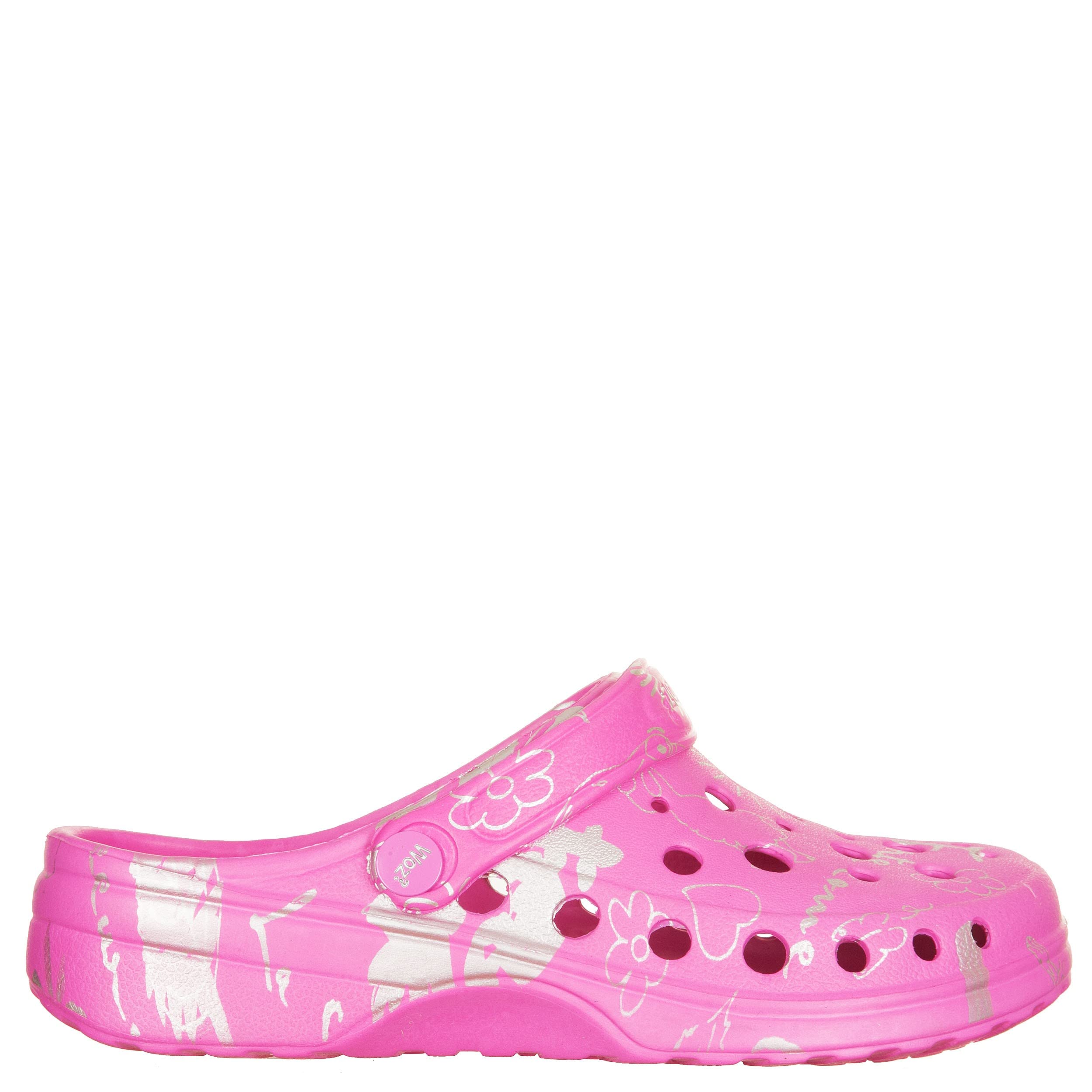 Sabot femme caoutchouc EVA souple woz Cheese Picasso fuxia rose argent confortable