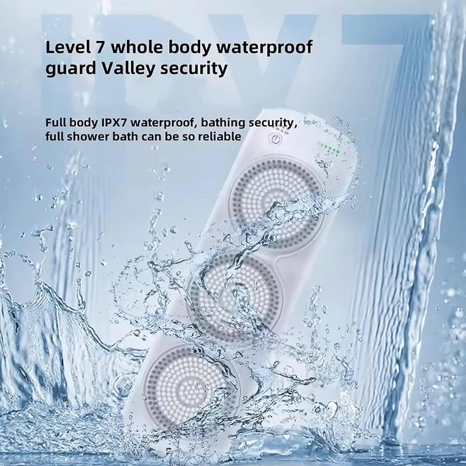 Automatic Shower Back Scrubber Wall Mounted, Wall Mounted Electric Shower Back Scrubber with 3 Heads, Height Up Down 64cm & 3 Intensity Adjustable, IPX7 Waterproof, for Cleaning, Relaxing
