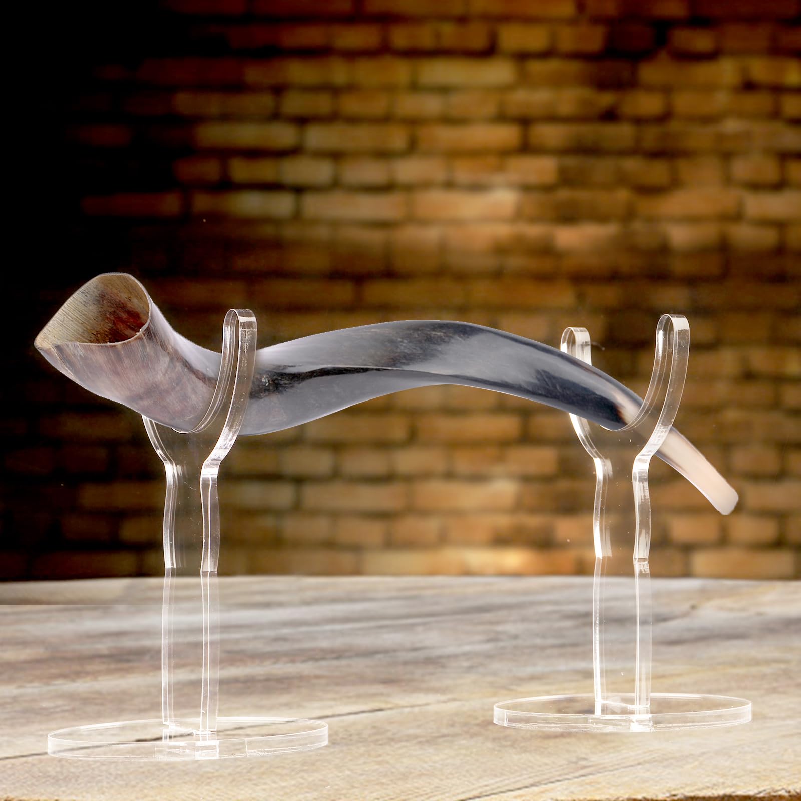 HHUXIUE Support De Corne En Acrylique Robuste Pour Shofar Décoratif Adapté à Toutes Les Cornes Kasher Yéménites En Corne Torsadée Antilope, Antilope (modèle Réglable