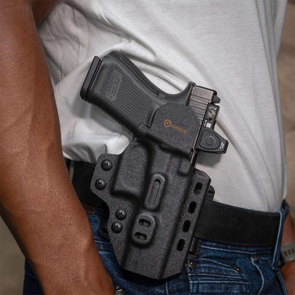 GRITR Omni IWB/OWB Kydex Modular Holster Fits Sig, Glock, Springfield, Walther, S&W, Canik & More - Ambidextrous EDC Gun Accessory w/Optic Cut, Open Bottom, Adjustable Concealment Claw & Retention