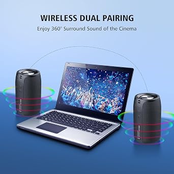 ZEALOT Portable Bluetooth Speaker, S32 Outdoor Speaker, Waterproof IPX5, Dual Pairing, Stereo Sound/TF Card/USB/AUX Competible for iPhone14 Samsung Home/Hiking/Fishing- Camo