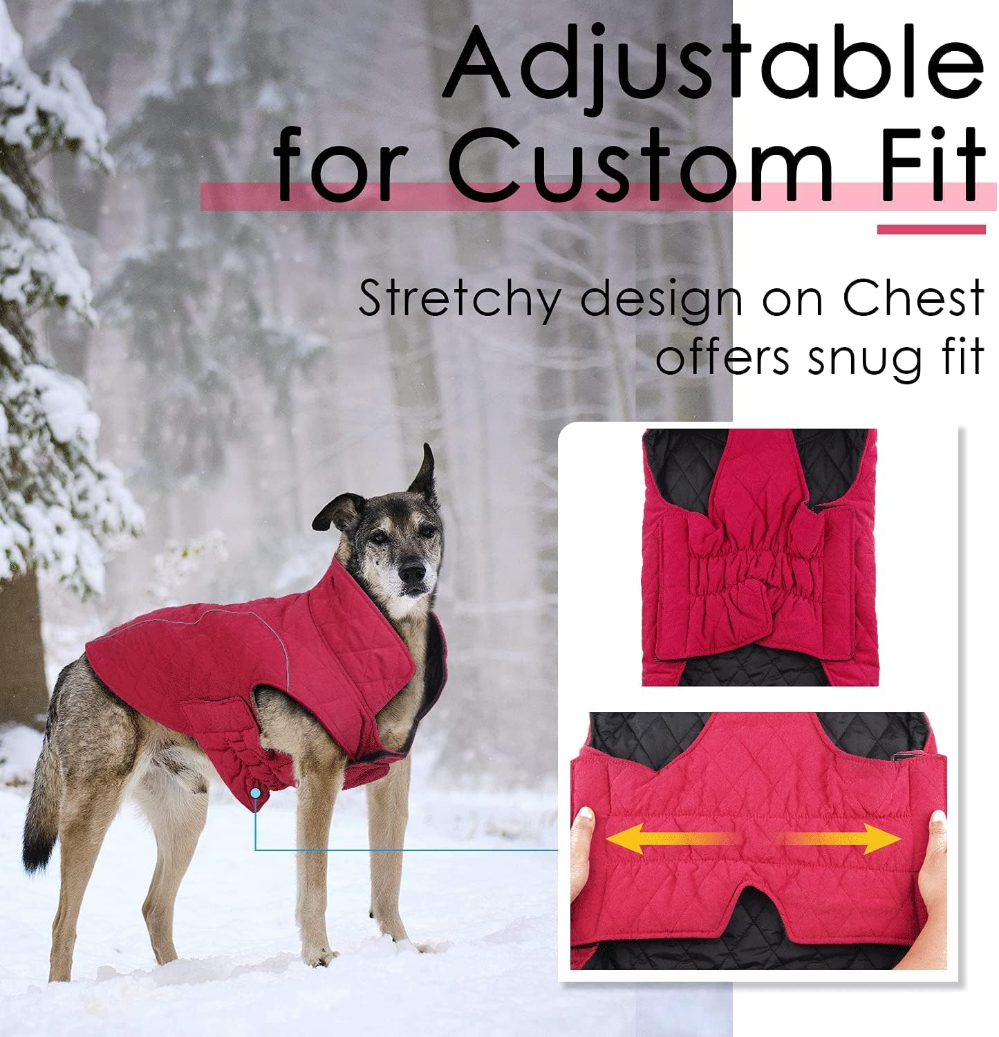 ThinkPet Dog Cold Weather Coats - Cozy Waterproof Windproof Reversible Winter Dog Jacket, Thick Padded Warm Coat Reflective Vest Clothes for Puppy Small Medium Large Dogs