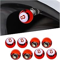 Vista 8 de Augeny 8 tapas para válvulas de neumáticos de automóvil, cubiertas de vástago de válvula de rueda de bola de 8 bolas con anillo de goma, tapones Azul