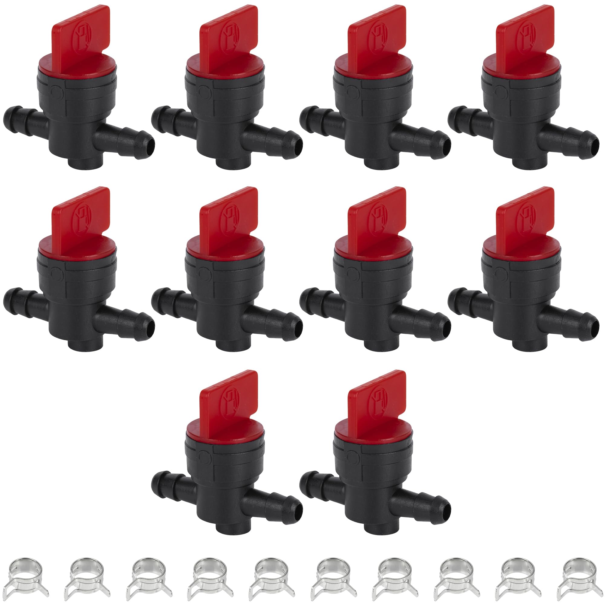 BlueStars 10 Packs 494768 698183 1/4" Inline Fuel Shut Off Valve with Clamp