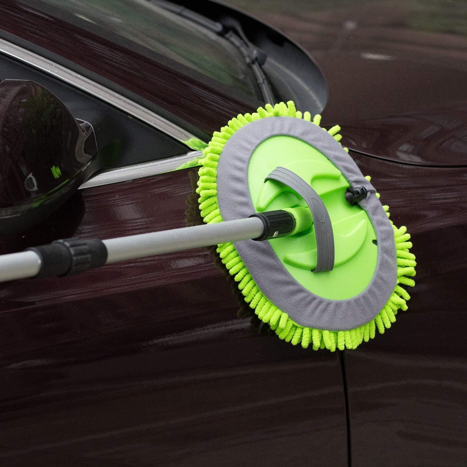 Sengo Chenille Microfiber Car Wash Mop Mitt with Water Flow 62" Aluminum Alloy Long Handle Duster Paint Scratch Free Cleaning Tool Dust Collector for Washing Car,Truck, RV : Automotive