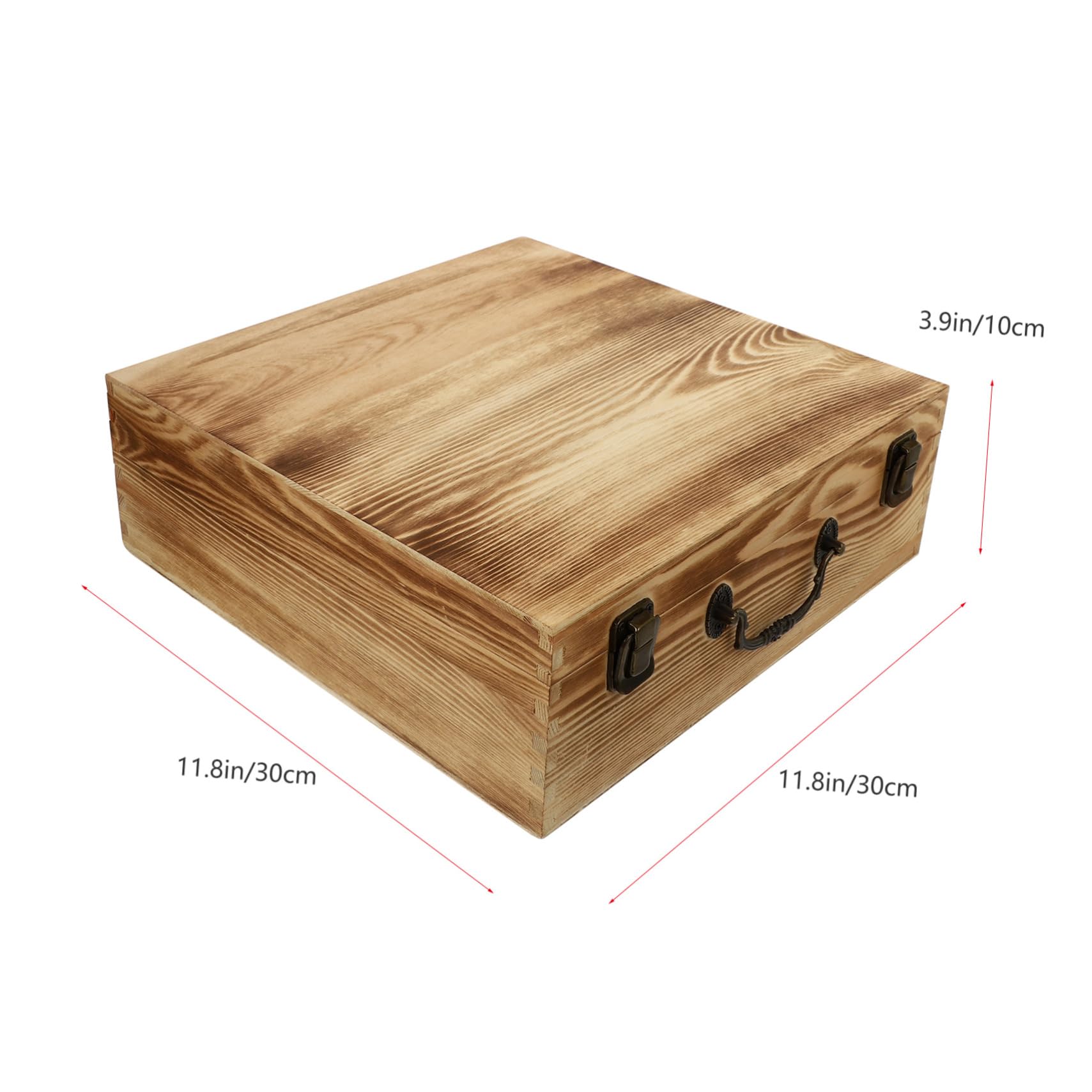 SOLUSTRE Vintage Holzkiste mit Griff, Aufbewahrungsbox, Kohleschwarz