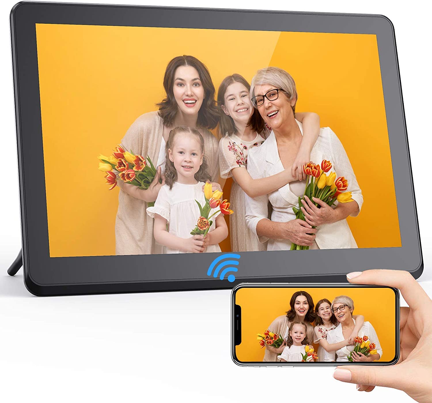 Generic 15 Digital Picture Frame, 15.6” FHD Touch Screen Digital Photo Frame Instant Share Photos Videos via App, Wall Mountable