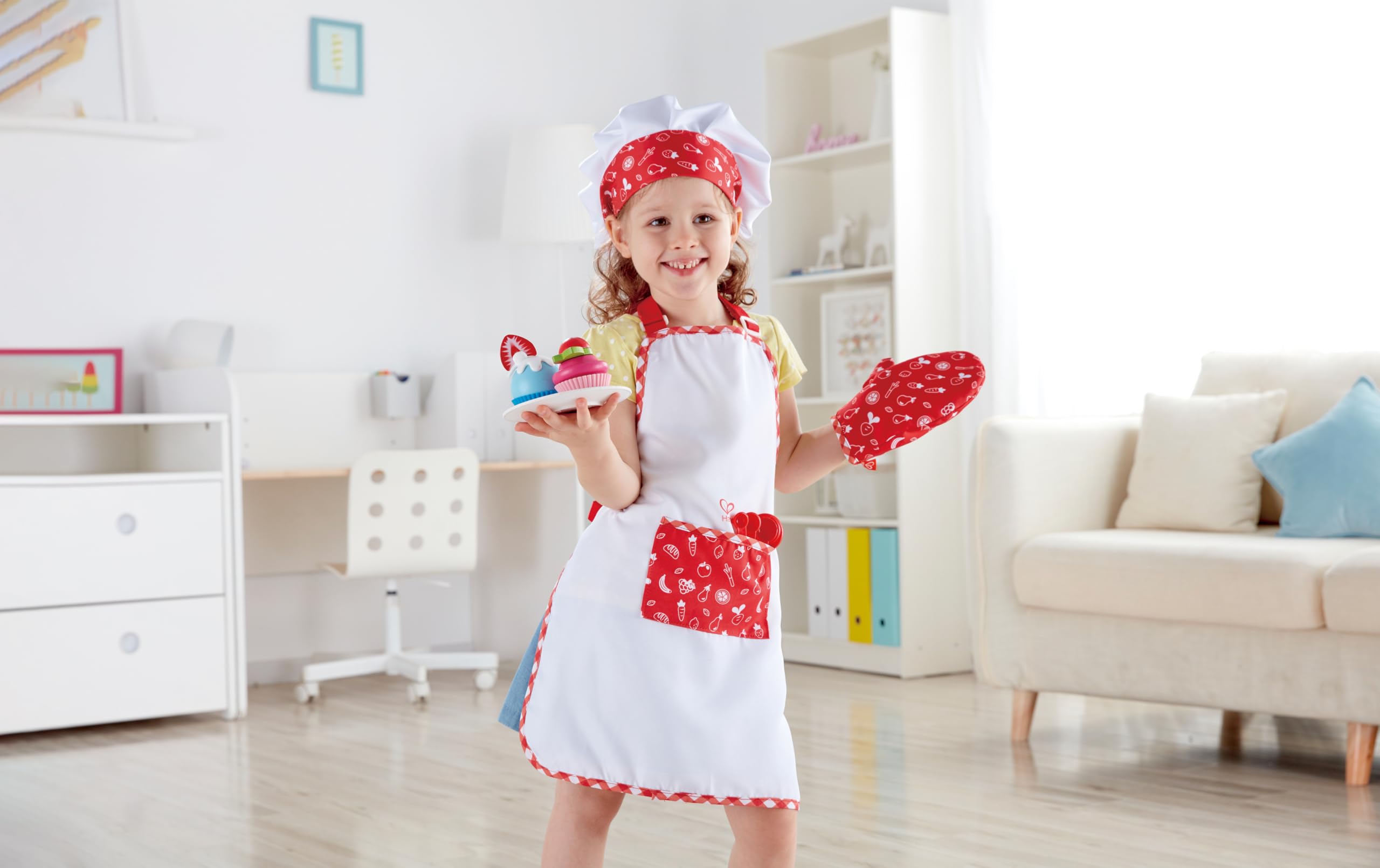 Zerodis Set Da Chef Per Bambini | 11 Pezzi Con Grembiule, Cappello, Guanto E Utensili | Gioco Di Ruolo In Cucina