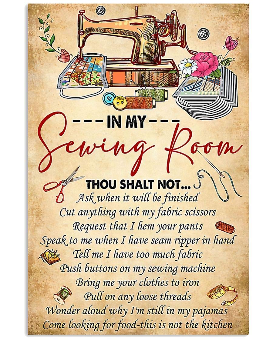 Bioprocess Metalpostera16 Sewing In My Sewing Room Vintage Wall Decor Metal Sign Plaque Poster 8X12 Inch