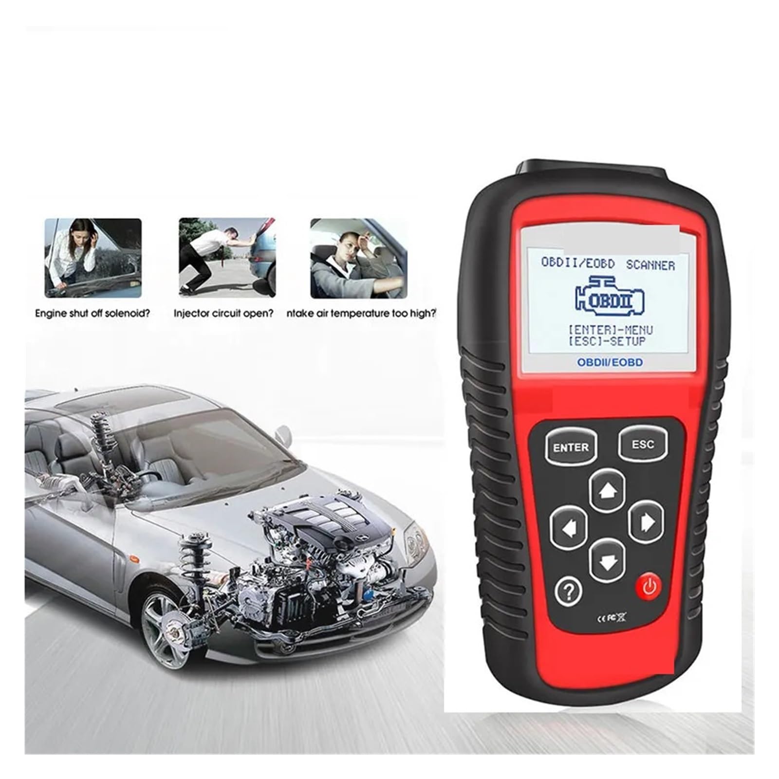 KW808 Car OBD2 Scanner Auto Automotive Diagnostic Scanner Tools Engine Fualt Code Reader OBD2 Duży ekran LCD