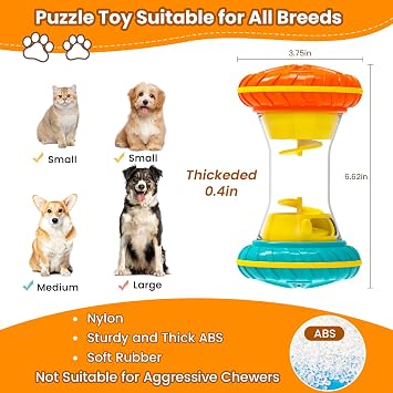BoYoYo Interactive Dog Toys, Dog Puzzle Toys for Smart, Dog Enrichment Toy to Keep Them Busy, Treat Dispensing Toy Slow Puzzles Feeder, Yellow