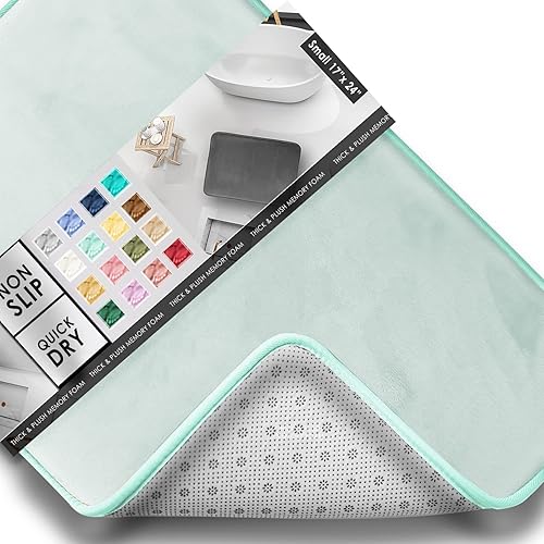 Miniatura 139 de Clara Clark - Tapetes para baño de espuma viscoelástica, terciopelo y felpa ultra suave, antideslizantes, lavables a máquina y de secado rápido,