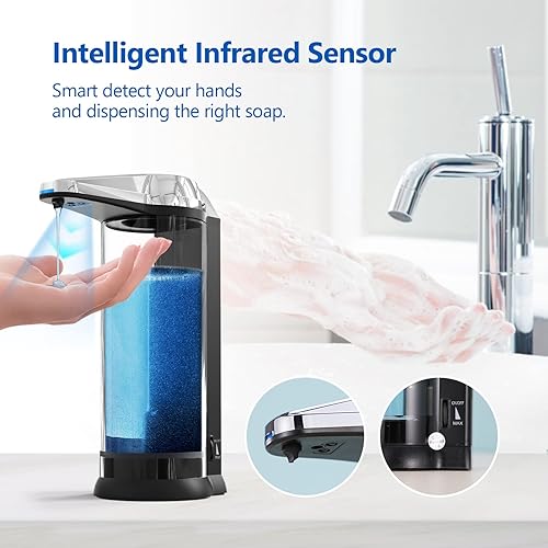 Miniatura 2 de Automatic Soap Dispenser, 17oz500ml Touchless Battery Operated Hand Soap Dispenser with Adjustable Soap Volume, Liquid Dish Soap Dispenser Touchless