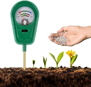 Soil Moisture Meter, 3-in-1 Soil Moisture/Fertility/pH Tester | Plant Soil Meter, Suitable for Garden Care, Lawns, Agriculture and Indoor/Outdoor Plants No Batteries Required