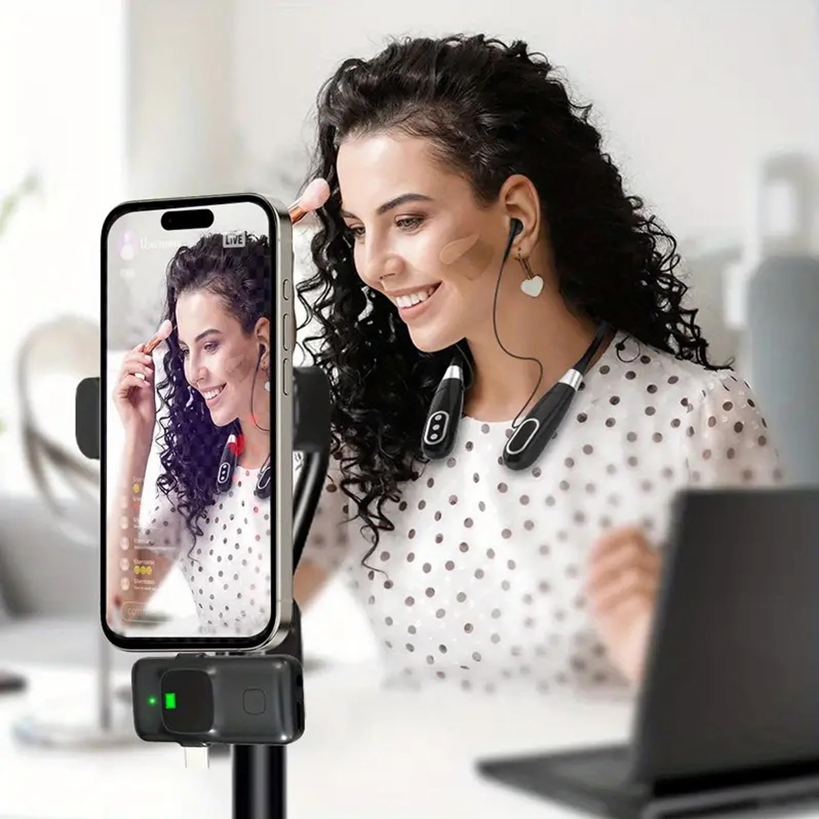 VBESTLIFE Carte Son sans Fil Écouteurs en Streaming en Direct, Carte Son Portable Casques de Diffusion en Direct avec Télécommande pour Youtube, TikTok