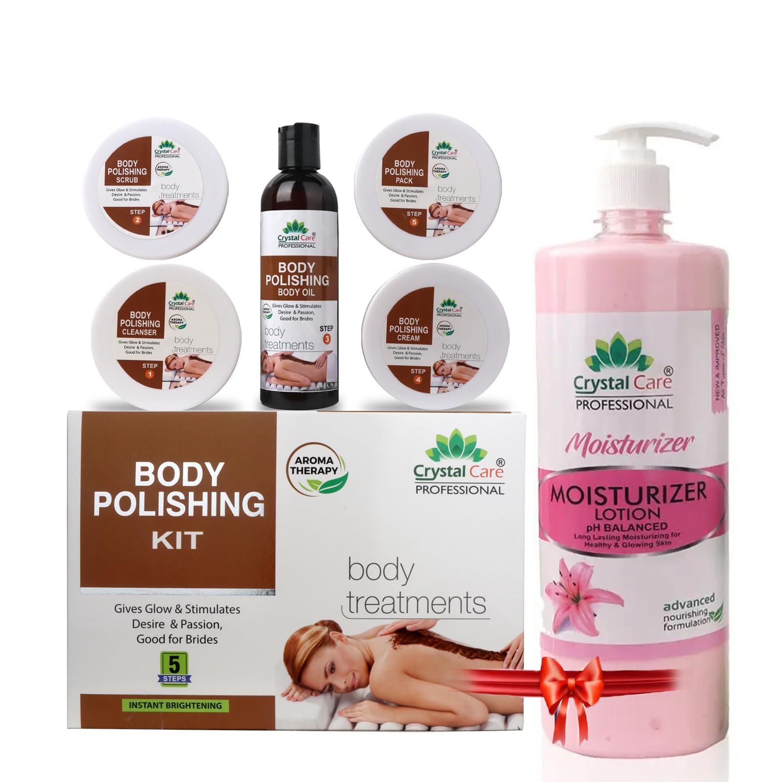 Professional Polishing Kit (5-Step* 250ml Each) – Cleanser, Scrub, Gel, Cream & 300ml bodyPack | Brightening & Exfoliation | Deep Nourishment & Hydration | Removes Dead Skin & Tan | Spa-Quality Skincare at Home FREE Body Lotion-image-27