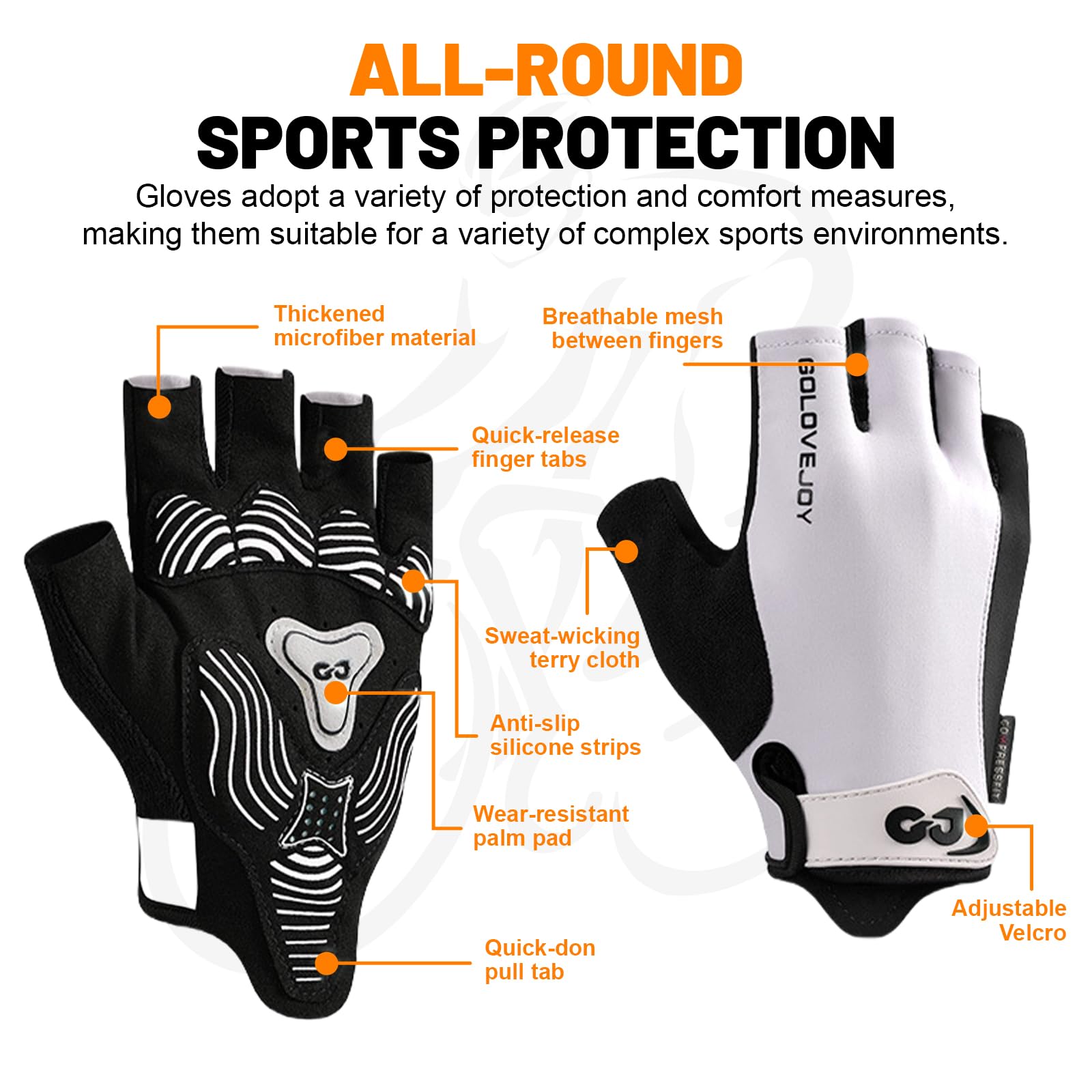 Flintronic Gants de Cyclisme Demi-Doigts Hommes Femmes, Mitaines VTT Rembourrés Antidérapant Respirants