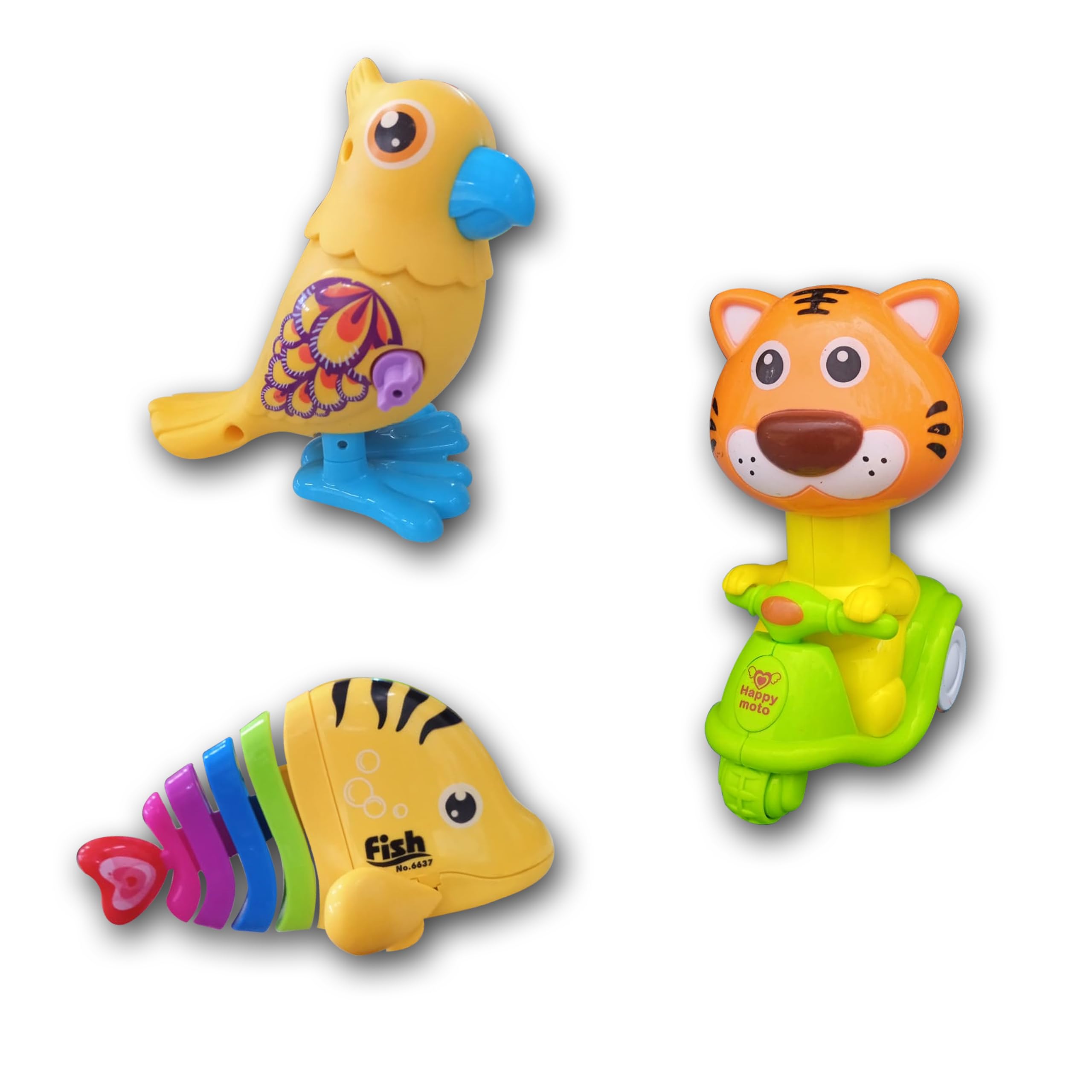 MONKEYTAIL Animal Toy Combo: Moveable Fish & Jumping Bird | Push-N-Go, Crawling, Wind-Up Toys for Kids | Ideal Birthday Gift for Girls & Boys (B0D339SYJC) Amazon Price History, Amazon Price Tracker
