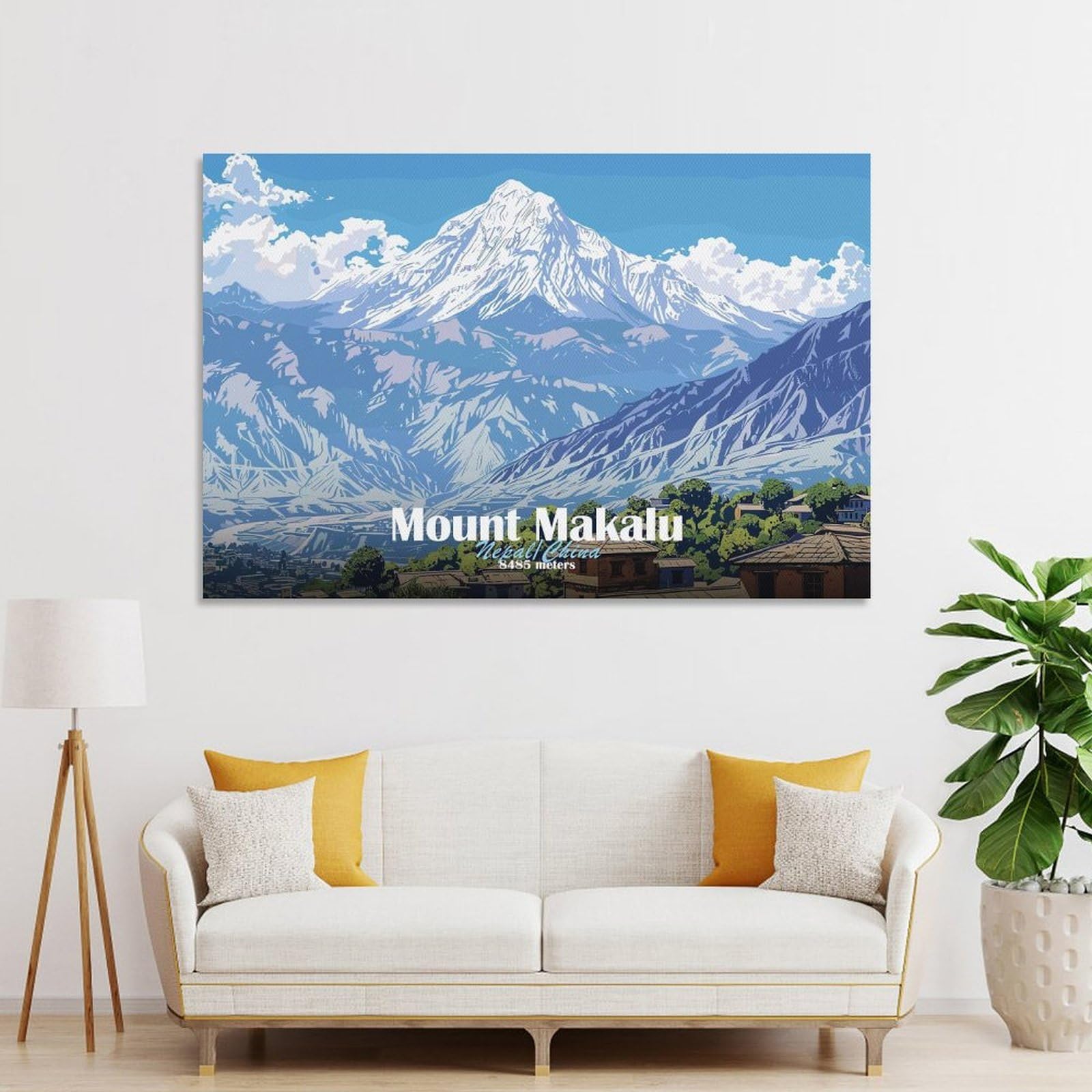 Junmoney Wall Picture Print Mount Makalu Nepal, 24x36inch(60x90cm), for Entryway, Lounge Links Or Small Walls, Home Artwork for First Impressions
