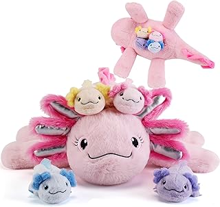 Axolotl Plush with Baby Axolotls