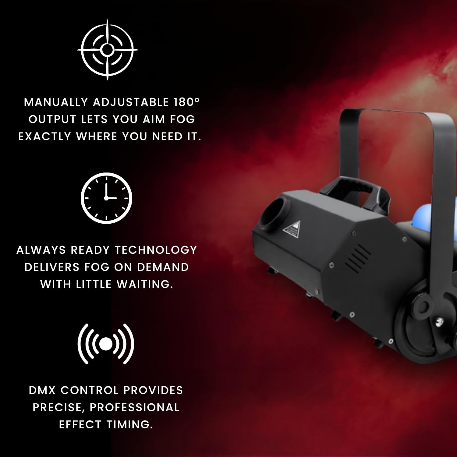 CHAUVET DJ Hurricane 1800 Flex Adjustable Fog Machine w/Timer Remote | Fog Machines