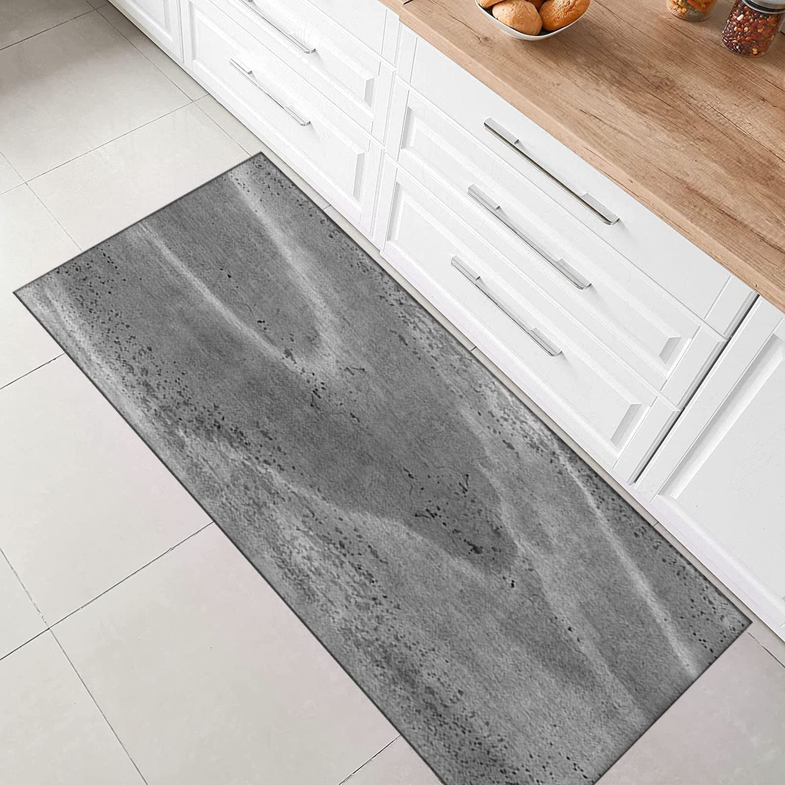 Rutschfester Läufer Teppich für Flur und Küche, modernes gewelltes abstraktes Design, vielseitiger Teppich für Wohnzimmer, leicht zu reinigen und zu pflegen